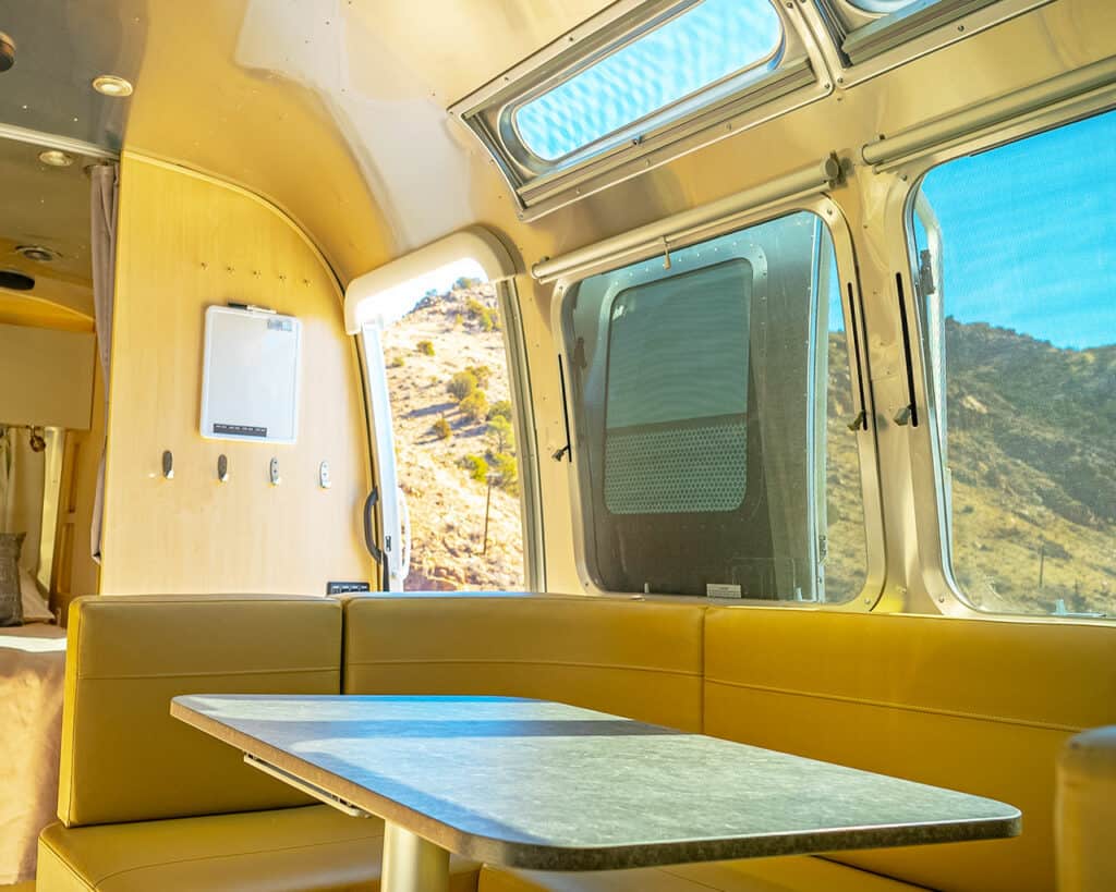 Entertainment area - inside the Airstream - Royal Gorge Vacation Rentals