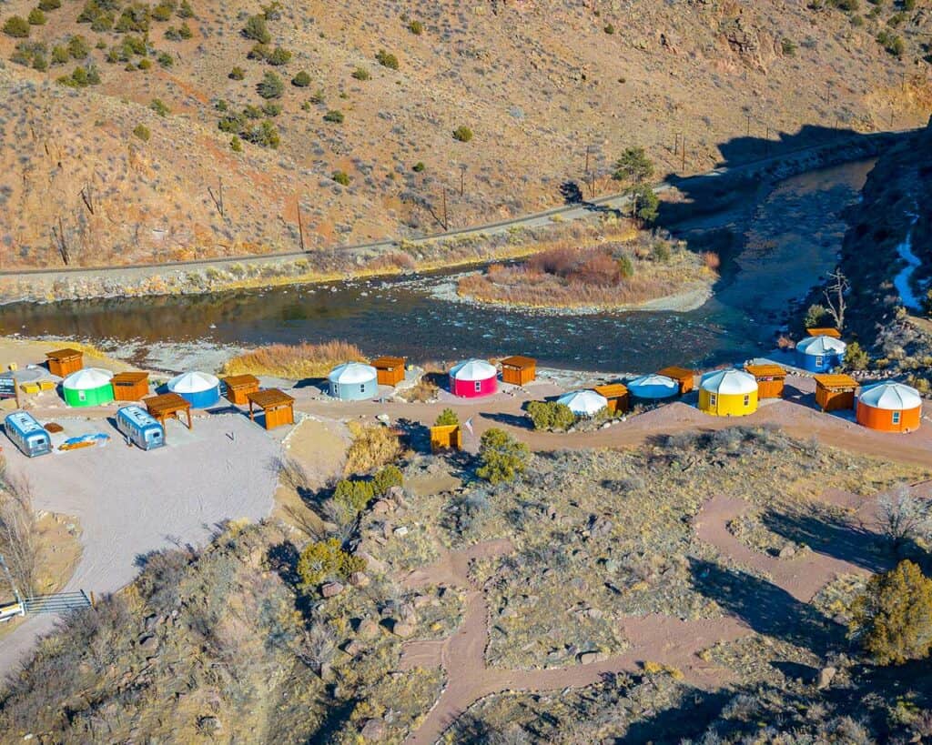 Riverside Glamping airstreams and yurts at Royal Gorge