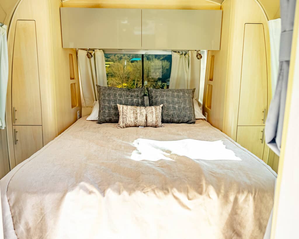 Bedroom - inside Airstream rental in Colorado