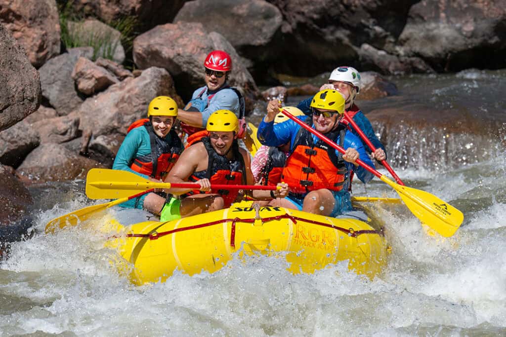 Group on a rafting trip operated by Royal Gorge Rafting. 